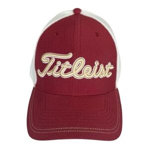 Titleist Tour Performance Flex Golf Cap Medium/Large Maroon White Breathable